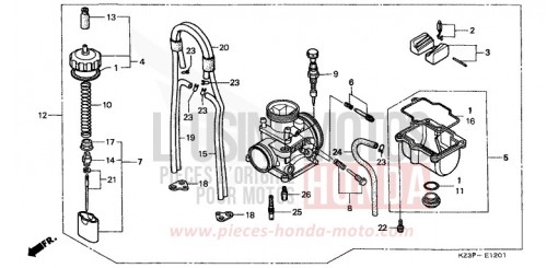 CARBURATEUR (2) CR250RX de 1999